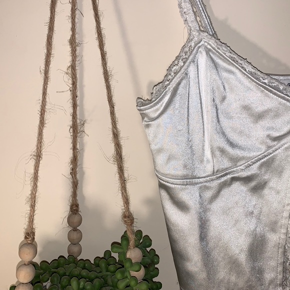 Garage medium white silk + lace trim crop top 🤍🤍 - Picture 2 of 4